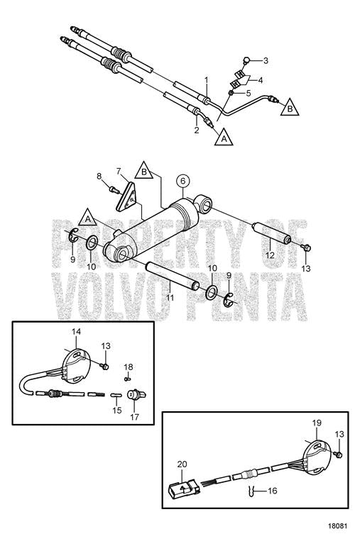 Steering Cylinder - Volvo Penta - 21910902 (3812269)